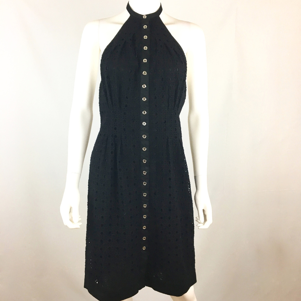 Catherine Malandrino M 10 Black Eyelet Dress